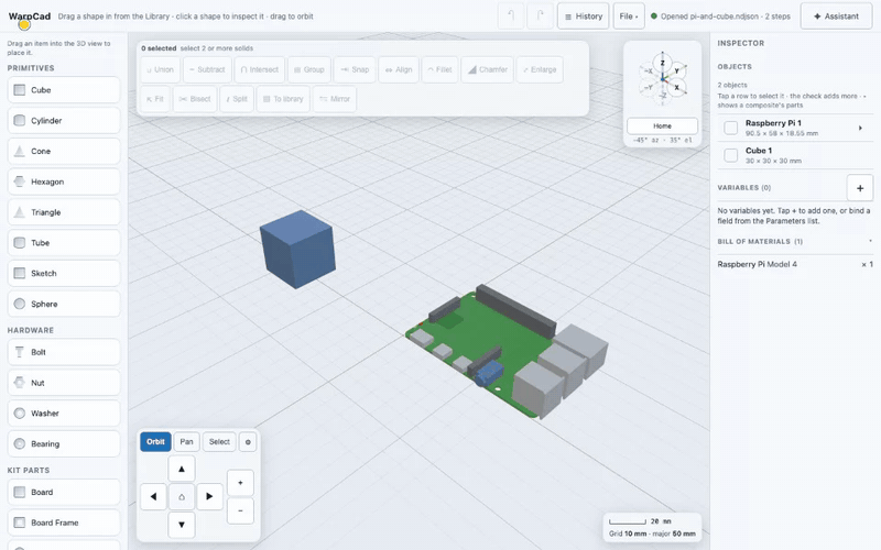 Switching the Pi model variable and the parts updating